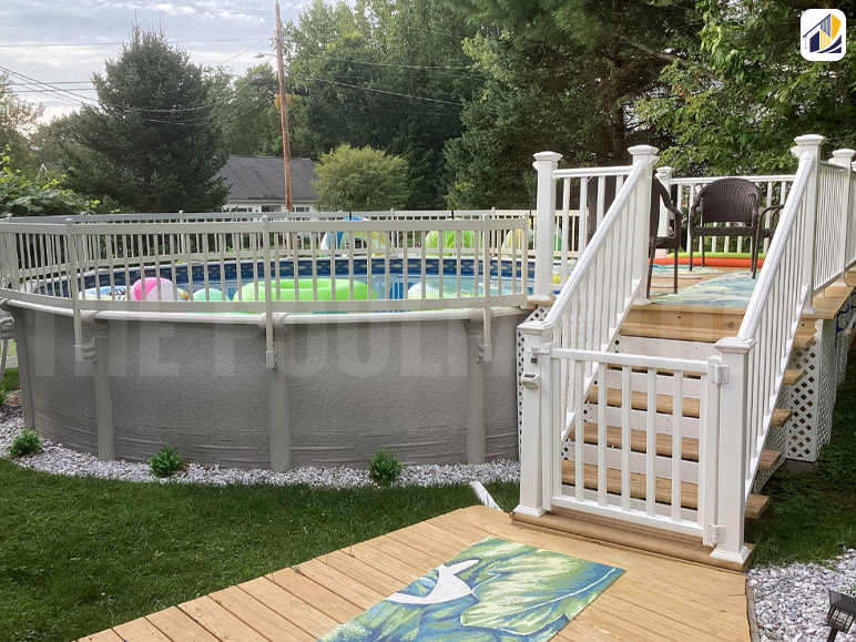 Fence Above Ground Pool Deck Ideas for Home