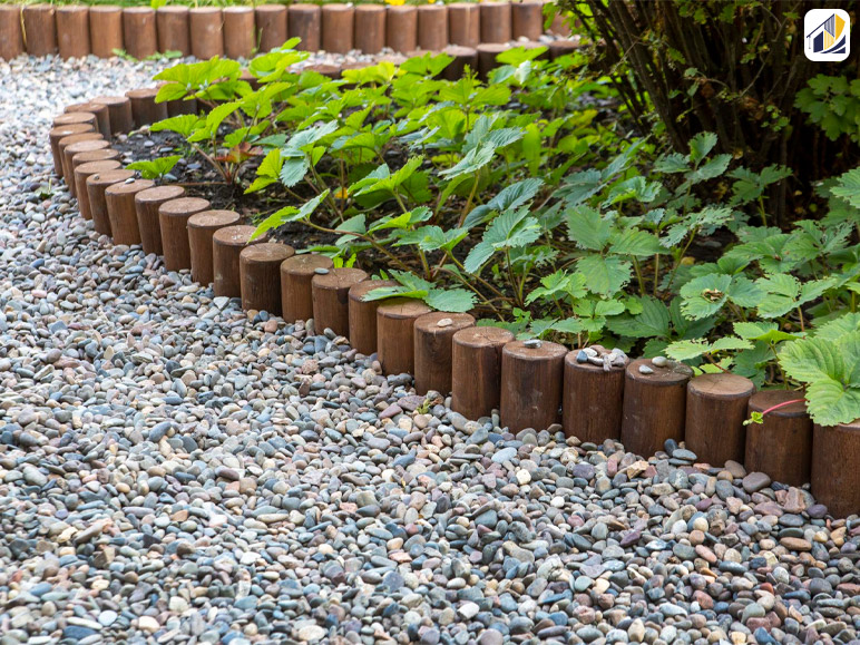 Pebble Garden Border Front Yard Landscaping Idea