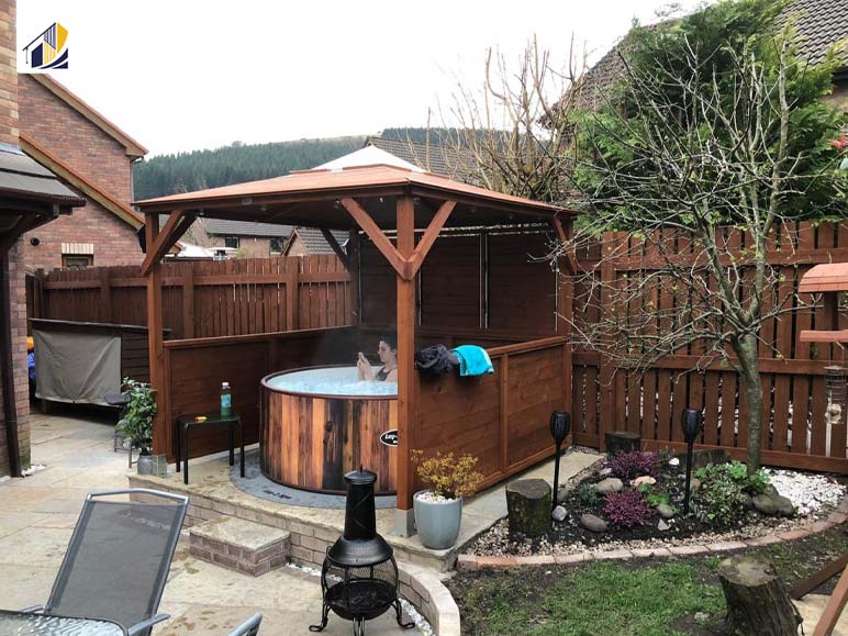 Wooden Hot Tub Gazebo